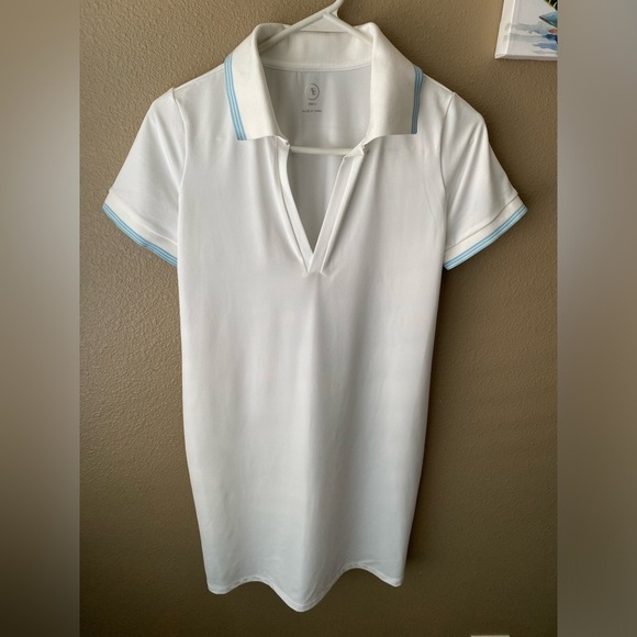 Addison Bay Easy Polo Dress - White, Size Small (Tennis/Golf/Pickleball) - Picture 1 of 6